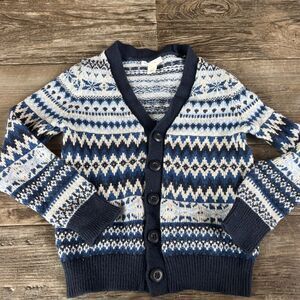 Crewcuts Cardigan Fair Isle Wool Blend Sweater Boys  Cardigan Size XS 4-5 Preppy